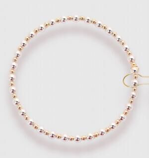 NEW BEADED BLONDES women's katy bracelet in silver w/ gold